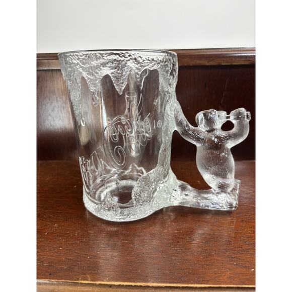 Vintage Coca-Cola Mug Thick Frosted Glass with Polar Bear Handle Very Rare 1997 - Picture 11 of 11